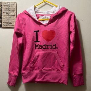 SALE final price -🎉 I heart ❤️ Madrid girls size small pink hoodie sweater